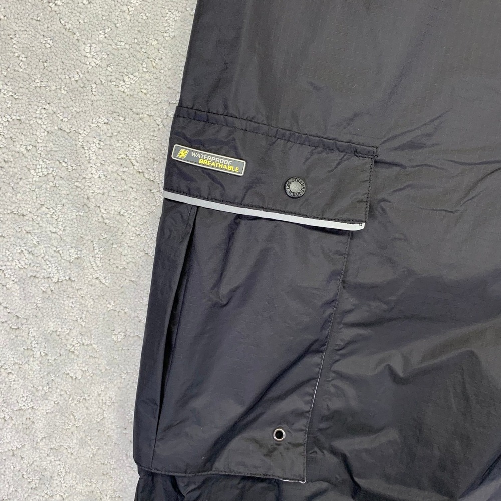 Stearns Dry Wear Pants‎ Mens XXL Black Nylon Cargo Rain Snap Ankle Waterproof - Picture 3 of 12